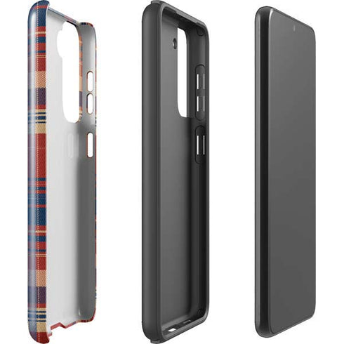 Red and Blue Plaid Galaxy S21 FE Pro Case