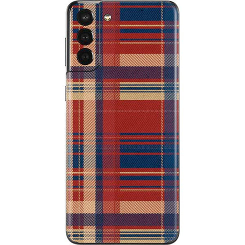 Red and Blue Plaid Galaxy S21 Plus 5G Skin