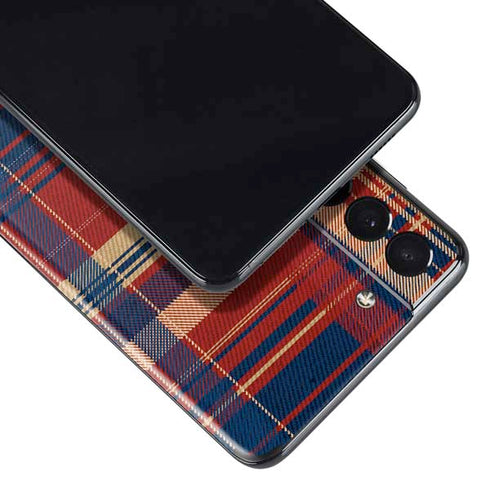 Red and Blue Plaid Galaxy S21 Plus 5G Skin