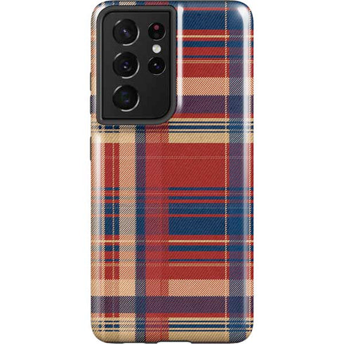 Red and Blue Plaid Galaxy S21 Ultra 5G Pro Case