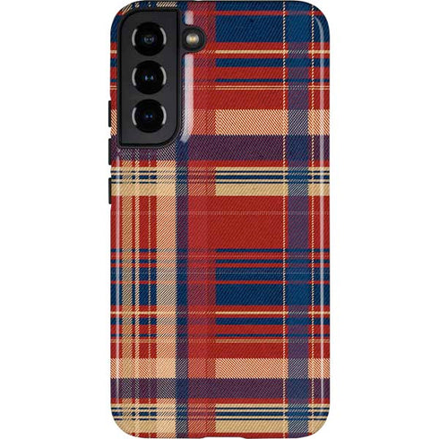 Red and Blue Plaid Galaxy S22 Plus Pro Case