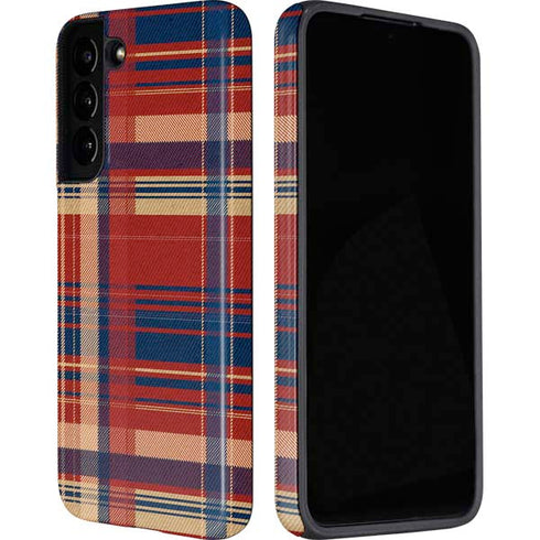 Red and Blue Plaid Galaxy S22 Plus Pro Case