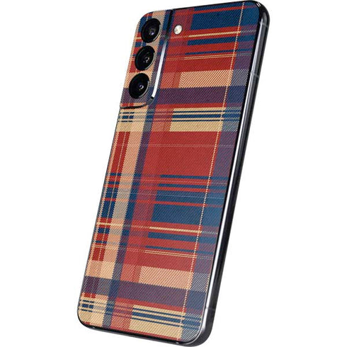 Red and Blue Plaid Galaxy S22 Plus Skin