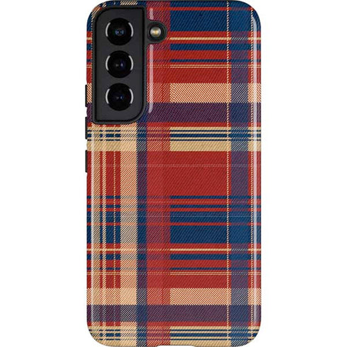 Red and Blue Plaid Galaxy S22 Pro Case