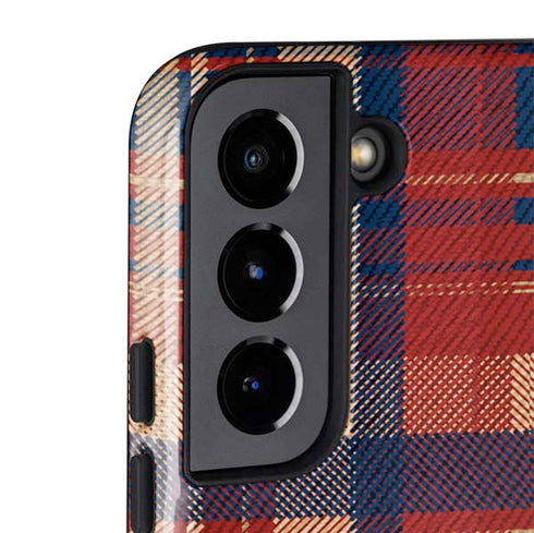 Red and Blue Plaid Galaxy S22 Pro Case