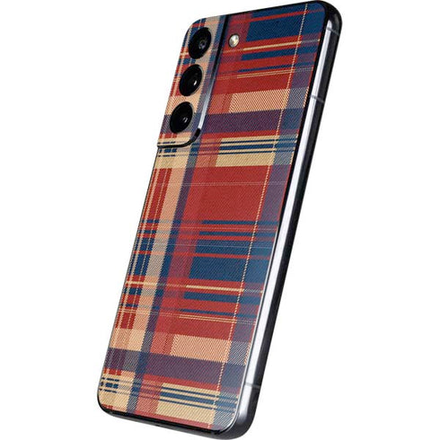 Red and Blue Plaid Galaxy S22 Skin