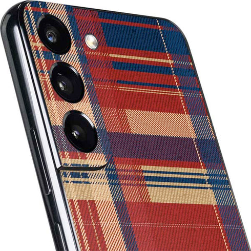 Red and Blue Plaid Galaxy S22 Skin