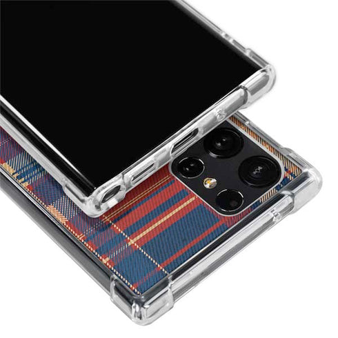 Red and Blue Plaid Galaxy S22 Ultra Clear Case