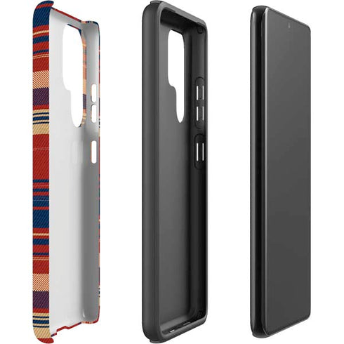 Red and Blue Plaid Galaxy S22 Ultra Pro Case