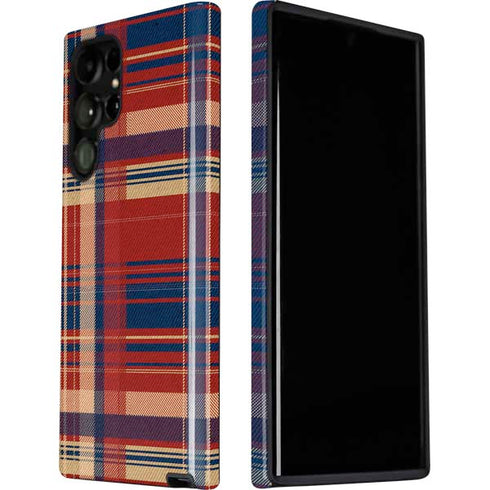 Red and Blue Plaid Galaxy S22 Ultra Pro Case