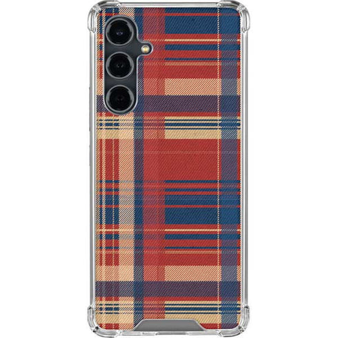 Red and Blue Plaid Galaxy S23 FE Clear Case