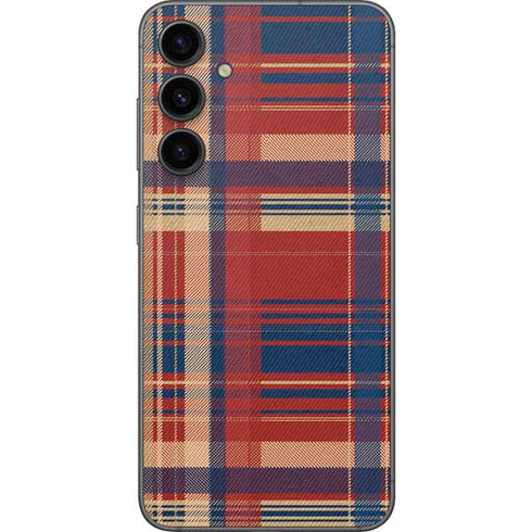 Red and Blue Plaid Galaxy S23 FE Skin