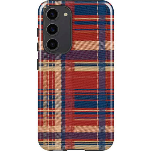 Red and Blue Plaid Galaxy S23 Plus Pro Case