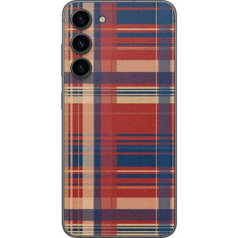 Red and Blue Plaid Galaxy S23 Plus Skin