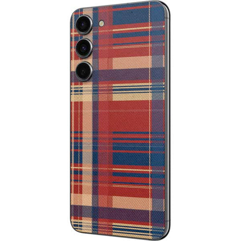 Red and Blue Plaid Galaxy S23 Plus Skin