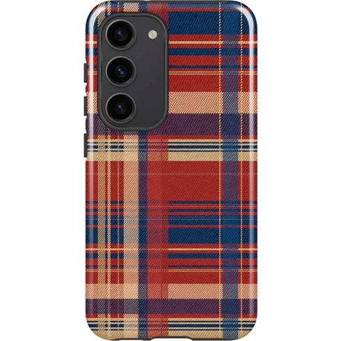 Red and Blue Plaid Galaxy S23 Pro Case