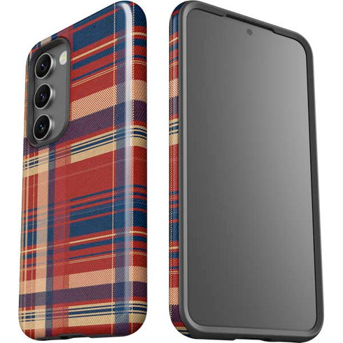 Red and Blue Plaid Galaxy S23 Pro Case