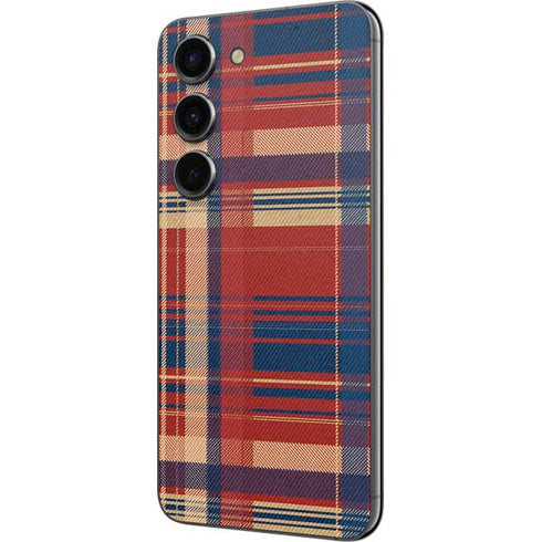Red and Blue Plaid Galaxy S23 Skin