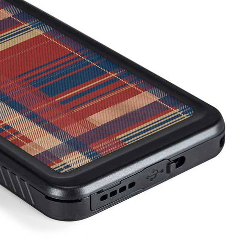 Red and Blue Plaid Galaxy S23 Waterproof Case