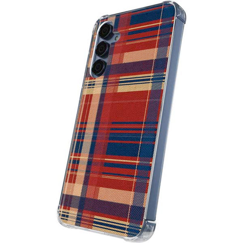 Red and Blue Plaid Galaxy S24 Clear Case