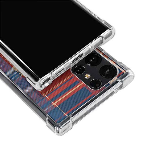 Red and Blue Plaid Galaxy S24 Ultra Clear Case