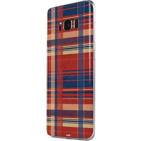 Red and Blue Plaid Galaxy S8 Plus Skin