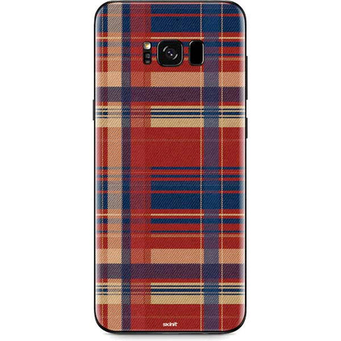 Red and Blue Plaid Galaxy S8 Skin