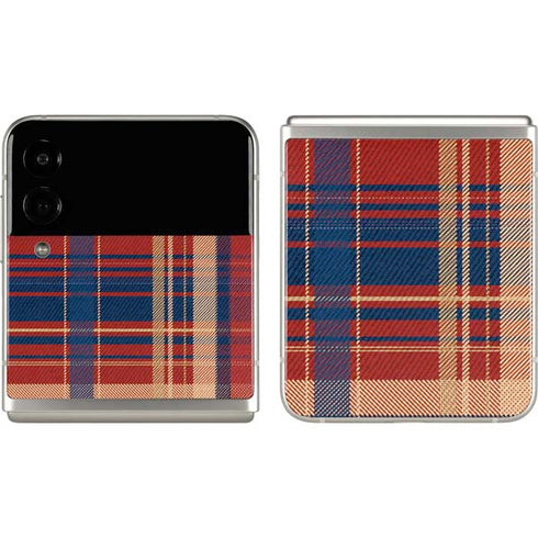 Red and Blue Plaid Galaxy Z Flip3 5G Skin