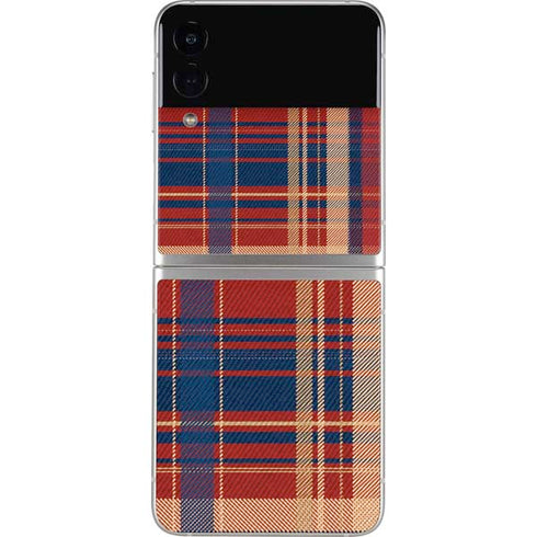 Red and Blue Plaid Galaxy Z Flip3 5G Skin