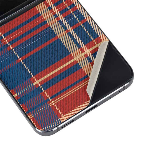 Red and Blue Plaid Galaxy Z Flip5 5G Skin