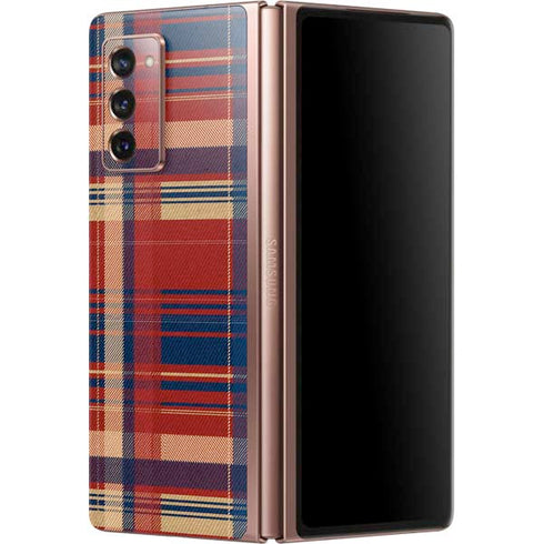 Red and Blue Plaid Galaxy Z Fold2 5G Skin