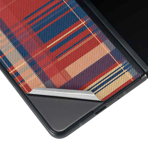 Red and Blue Plaid Galaxy Z Fold4 5G Skin