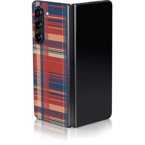 Red and Blue Plaid Galaxy Z Fold5 5G Skin