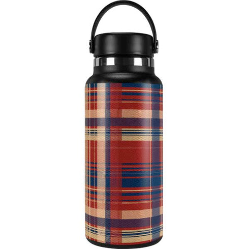Red and Blue Plaid Hydro Flask 32oz Wide Mouth Skin