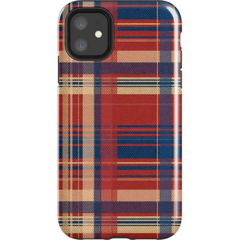 Red and Blue Plaid iPhone 11 Impact Case