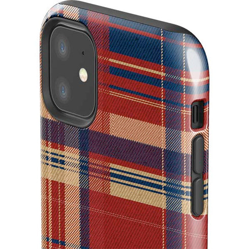 Red and Blue Plaid iPhone 11 Impact Case
