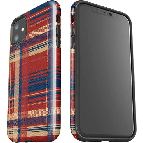 Red and Blue Plaid iPhone 11 Impact Case
