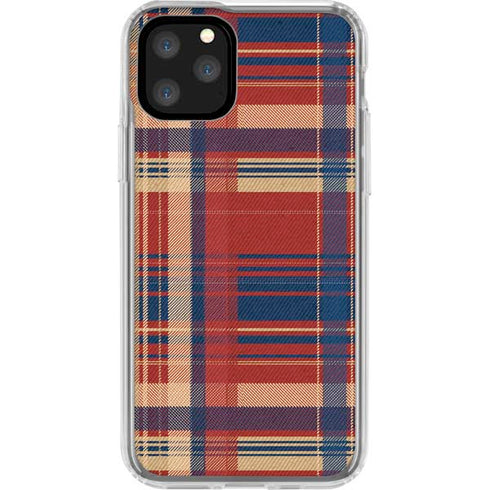 Red and Blue Plaid iPhone 11 Pro Clear Case