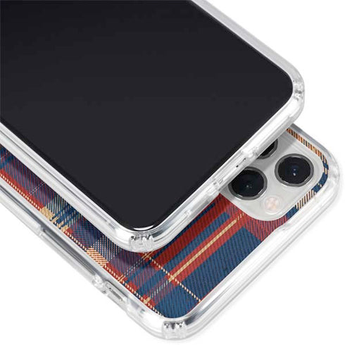 Red and Blue Plaid iPhone 11 Pro Clear Case