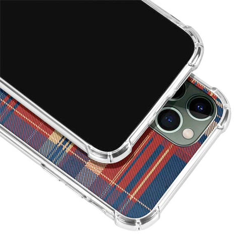 Red and Blue Plaid iPhone 11 Pro Max Clear Case