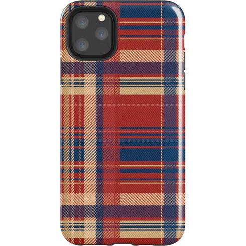 Red and Blue Plaid iPhone 11 Pro Max Impact Case