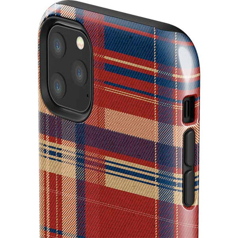 Red and Blue Plaid iPhone 11 Pro Max Impact Case
