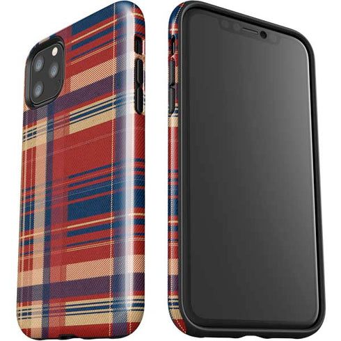 Red and Blue Plaid iPhone 11 Pro Max Impact Case