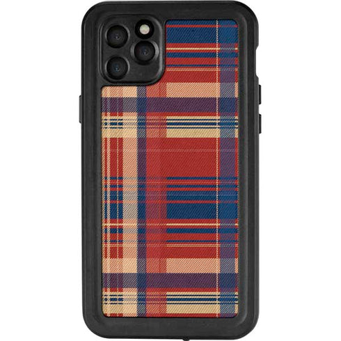 Red and Blue Plaid iPhone 11 Pro Max Waterproof Case