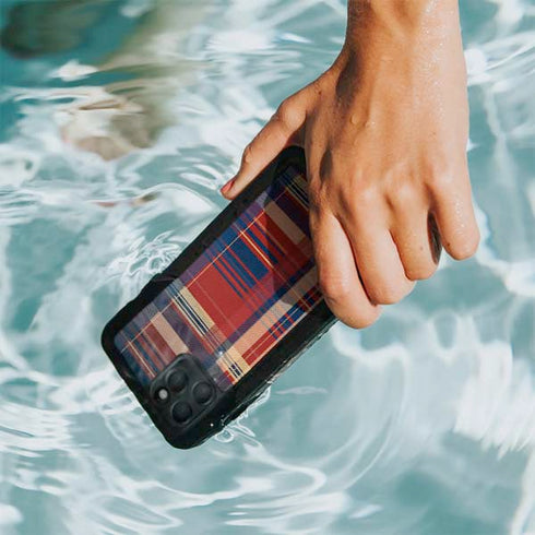 Red and Blue Plaid iPhone 11 Pro Max Waterproof Case