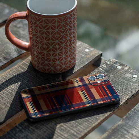 Red and Blue Plaid iPhone 11 Skin