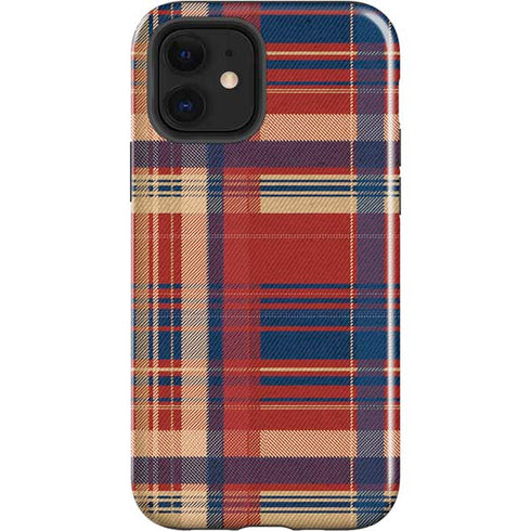 Red and Blue Plaid iPhone 12 Impact Case