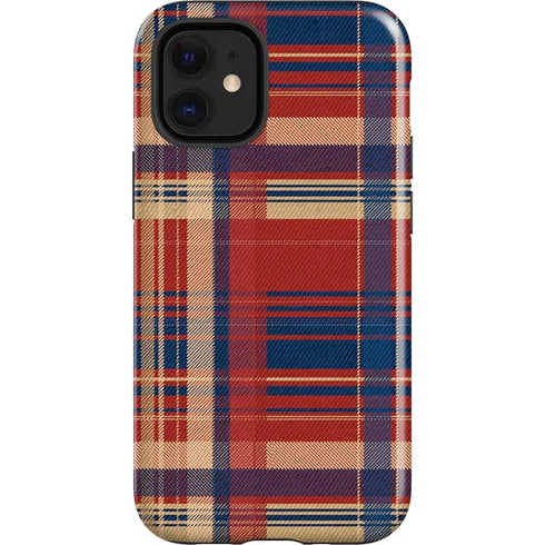 Red and Blue Plaid iPhone 12 Mini Impact Case