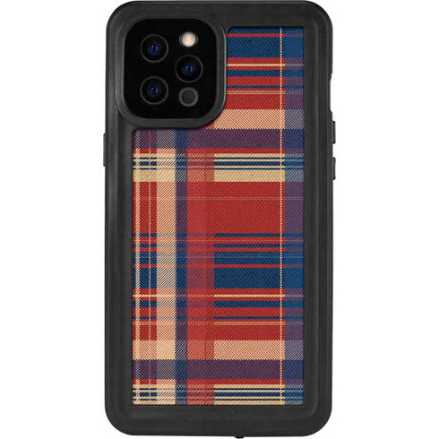 Red and Blue Plaid iPhone 12 Pro Max Waterproof Case