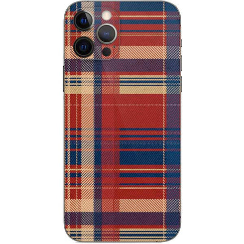 Red and Blue Plaid iPhone 12 Pro Skin